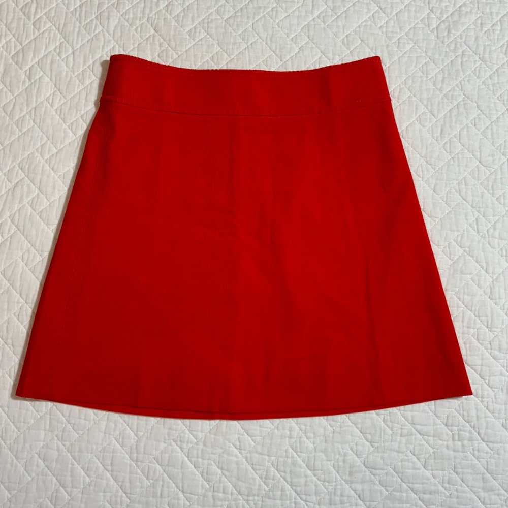 J.Crew Women’s Skirt Size 2 Orange-Red Back Zip Mini Pre-Owned Fall Style (F20)